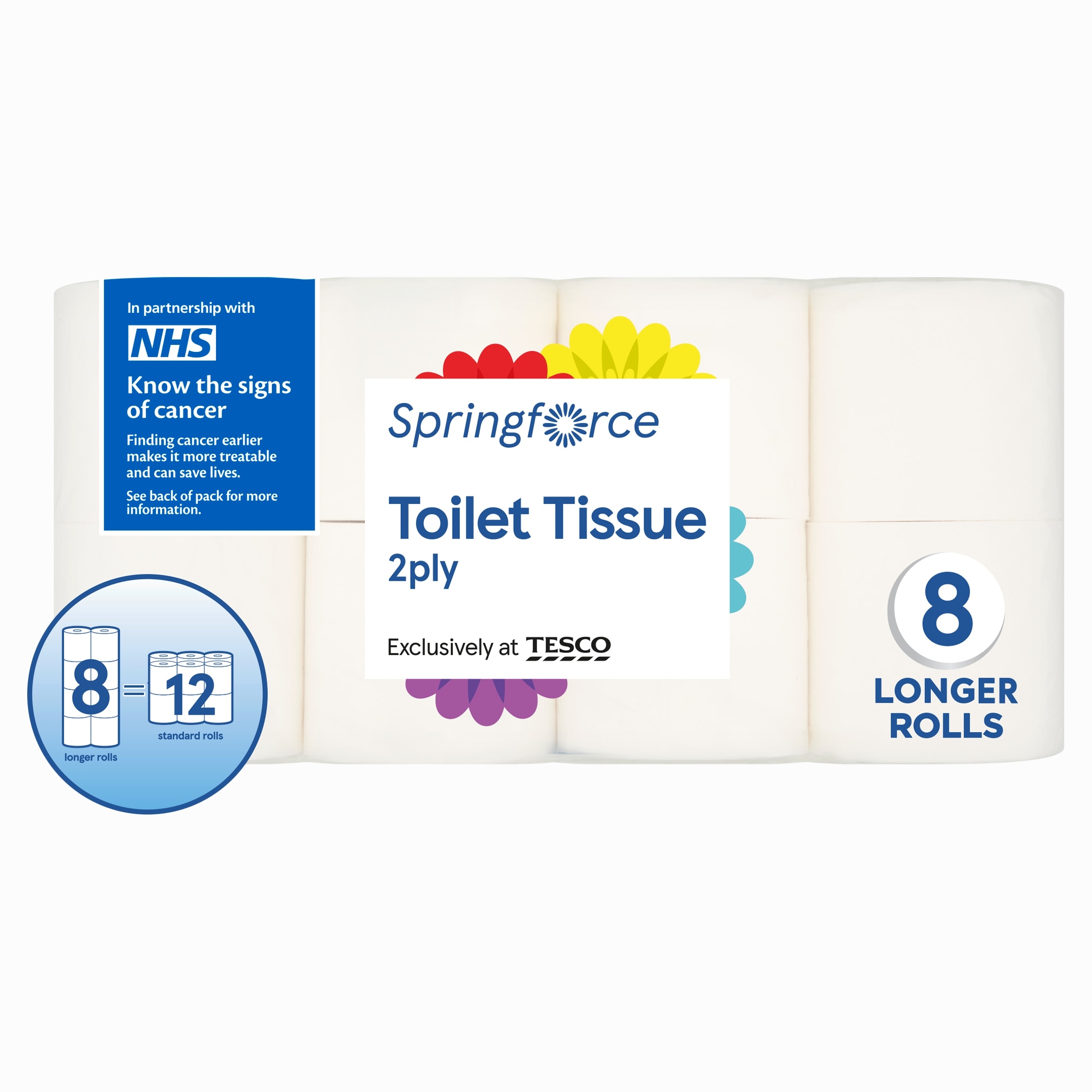 Springforce Toilet Tissue 8 White Longer Rolls thumbnail 2