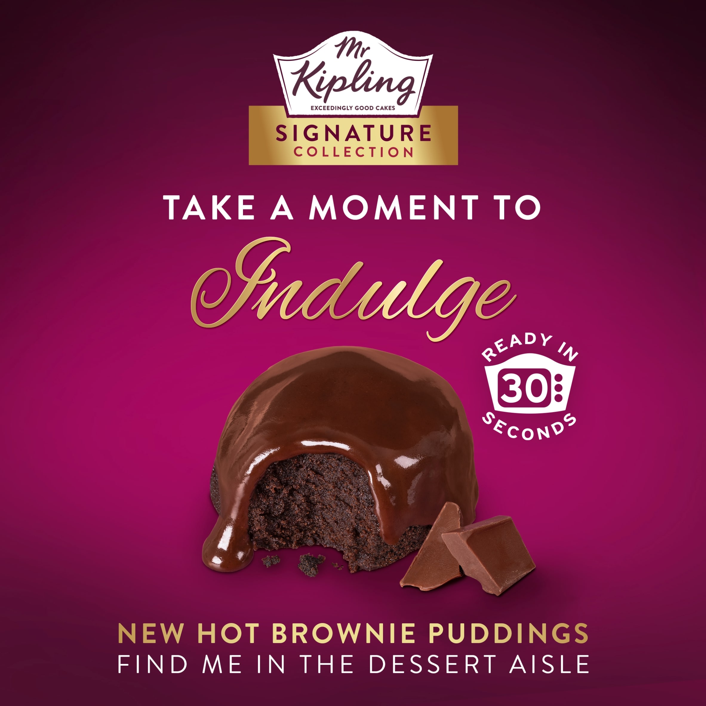 Mr Kipling Signature Belgian Chocolate Brownie Pudding Cake Dessert 2x105g thumbnail 2