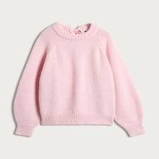F&F Knitted Satin Bow Back Jumper in Pink thumbnail 4