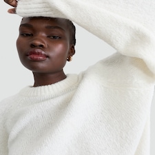 F&F Knitted Satin Bow Back Jumper in Cream