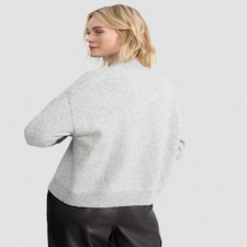 F&F Knitted Sequin Bow High Neck Jumper with Wool in Grey thumbnail 3