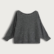 F&F Batwing Sleeved Metallic Jumper in Grey