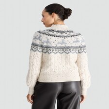 F&F Knitted Reindeer Fair Isle Pattern Jumper in Neutral thumbnail 3