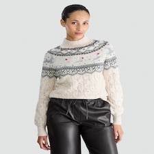 F&F Knitted Reindeer Fair Isle Pattern Jumper in Neutral thumbnail 2