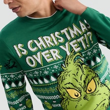 The Grinch Knitted Christmas Jumper in Green thumbnail 2