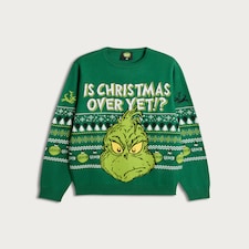 The Grinch Knitted Christmas Jumper in Green thumbnail 4