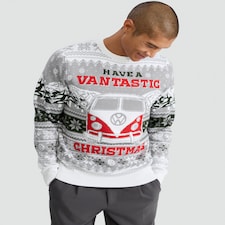Volkswagen Vantastic Knitted Christmas Jumper in Grey