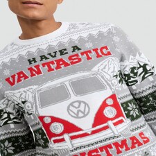 Volkswagen Vantastic Knitted Christmas Jumper in Grey thumbnail 3