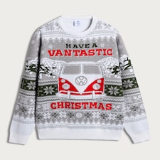 Volkswagen Vantastic Knitted Christmas Jumper in Grey thumbnail 4
