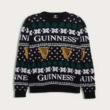 Guinness Pure Cotton Festive Print Knitted Jumper in Black thumbnail 4