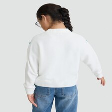 F&F Girls Merry & Bright Knitted Jumper in Cream thumbnail 3