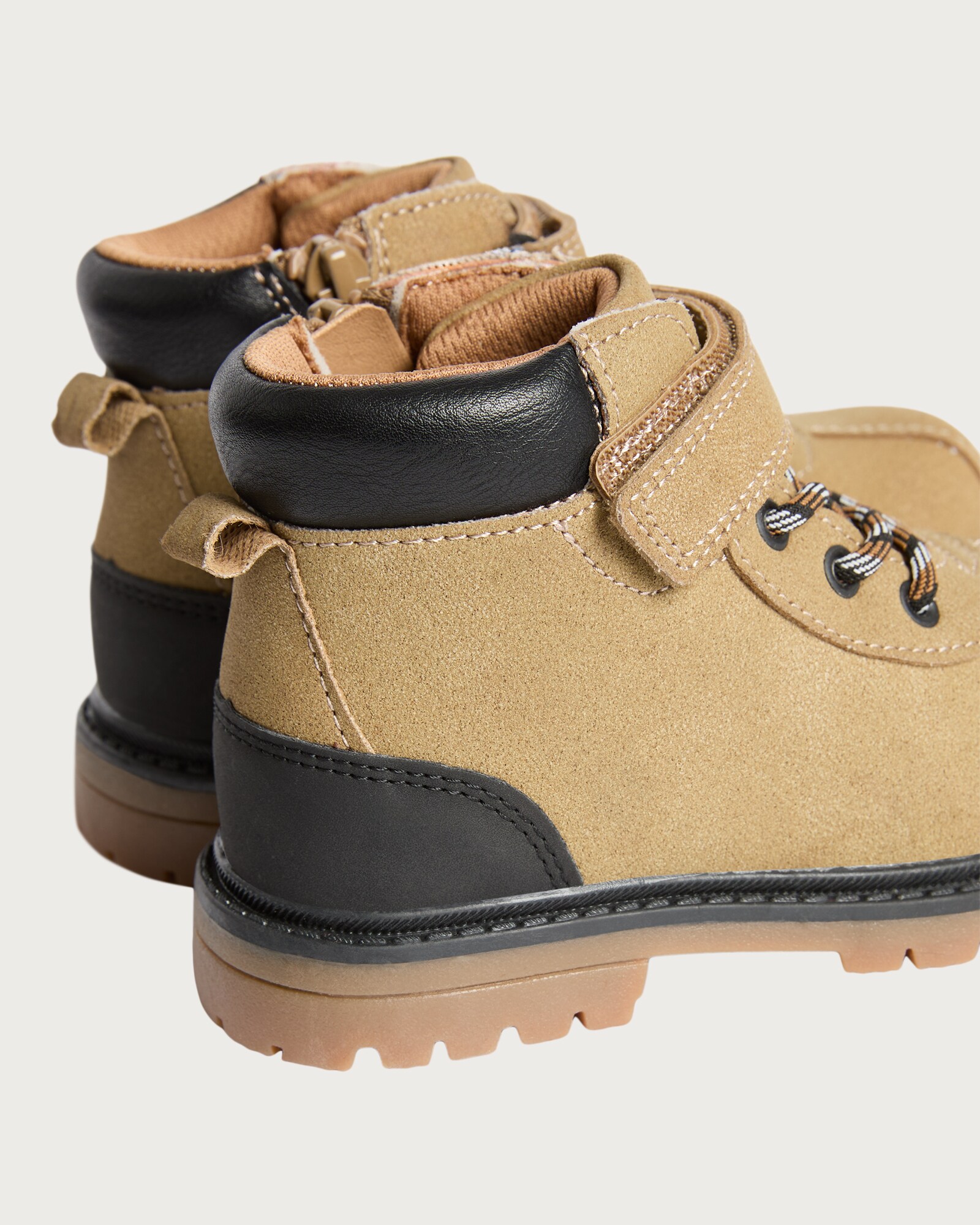 F&F Boys Touch Fastening Lace Up Ankle Boots in Tan thumbnail 3