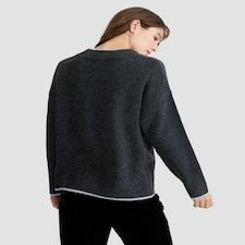 F&F Knitted Snowflake Embellished Jumper in Grey thumbnail 3