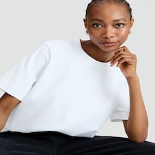 F&F Pure Cotton Heavyweight Crew Neck T-Shirt in White