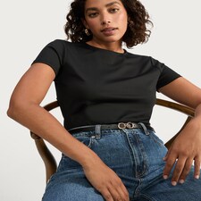 F&F Polyamide Crew Neck Short Sleeved T-Shirt in Black thumbnail 3