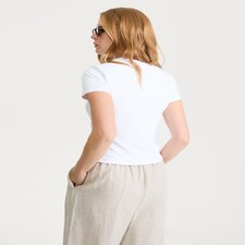 F&F Polyamide Crew Neck Short Sleeved T-Shirt in White thumbnail 4