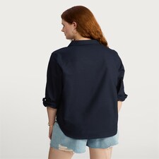 F&F Slim Fit Button Cuff Shirt in Navy thumbnail 4