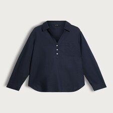 F&F Slim Fit Button Cuff Shirt in Navy thumbnail 5