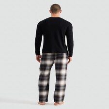 F&F Pure Cotton Henley Top and Check Print Bottoms Pyjama Set in Multi thumbnail 3