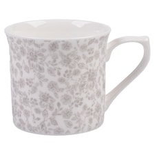 F&F Home Grey floral bone china mug