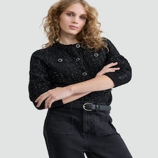 F&F Textured Button Up Cardigan in Black