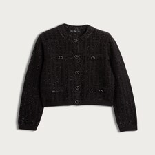 F&F Textured Button Up Cardigan in Black thumbnail 4