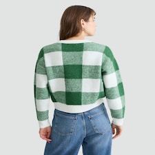 F&F Knitted Sequin Candy Cane Heart Jumper in Green thumbnail 3