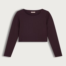 Rise by Zara McDermott Ribbed Long Sleeved Pyjama Top in Purple thumbnail 4