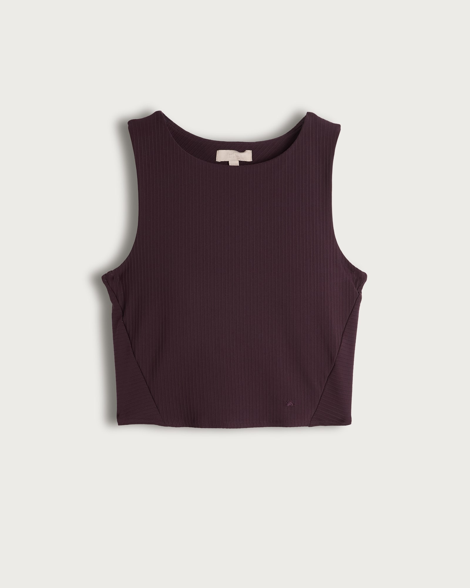 Rise by Zara McDermott Ribbed Cropped Pyjama Top in Purple thumbnail 4