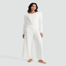 Rise by Zara McDermott Modal Rich Wide Leg Pyjama Bottoms in Cream
