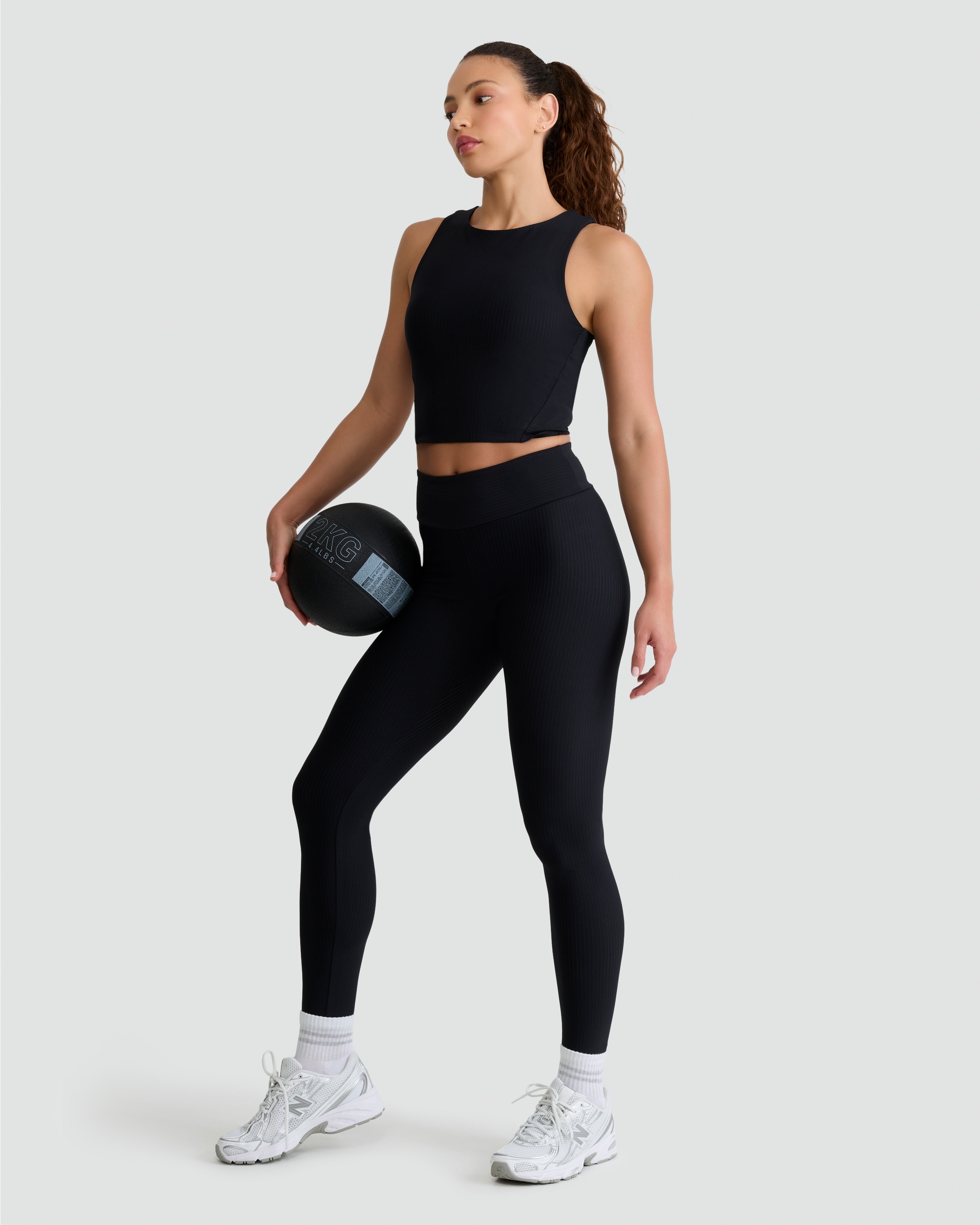 Rise by Zara McDermott Ribbed Sleeveless Loungewear Top in Black