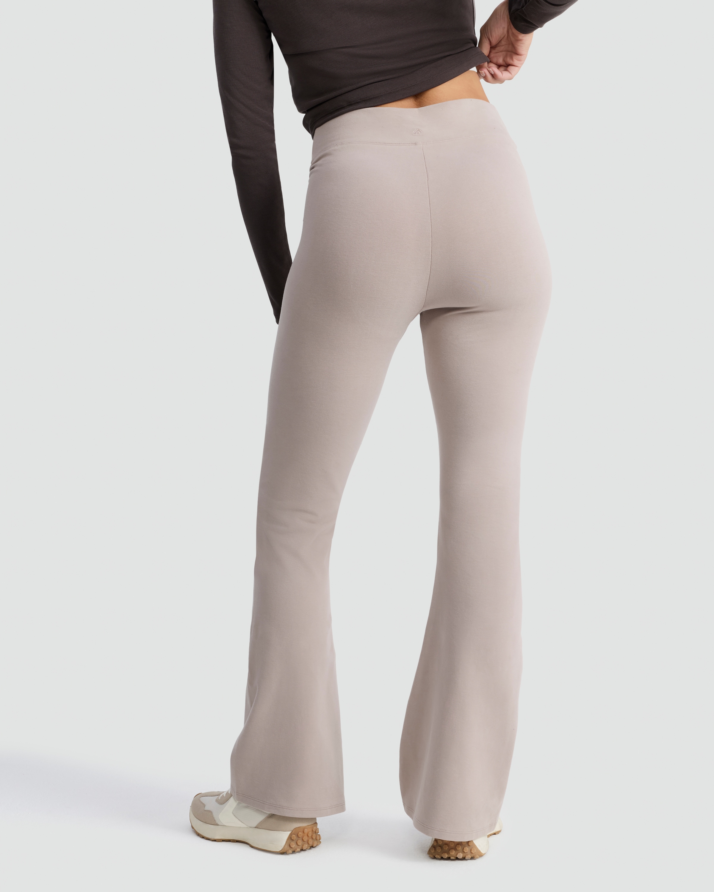 Rise by Zara McDermott Cotton Rich Flared Pyjama Bottoms in Natural thumbnail 3