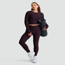 Rise by Zara McDermott Ribbed Elasticated Lounge Bottoms in Purple thumbnail 2