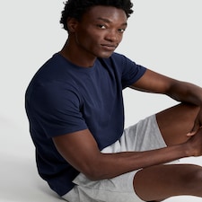 F&F Cotton Rich Top and Drawstring Shorts Pyjamas in Navy thumbnail 3