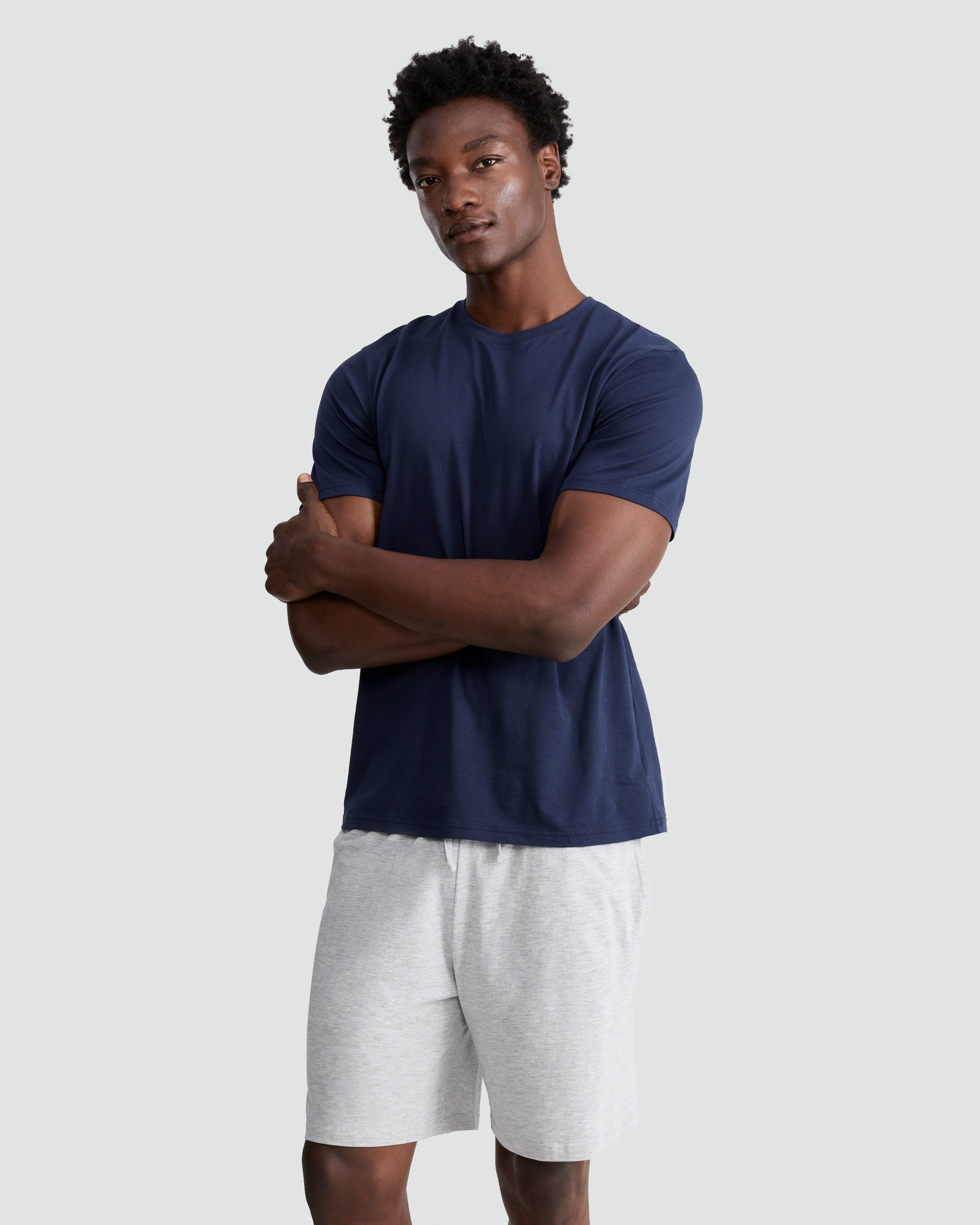 F&F Cotton Rich Short Pyjama Set in Navy