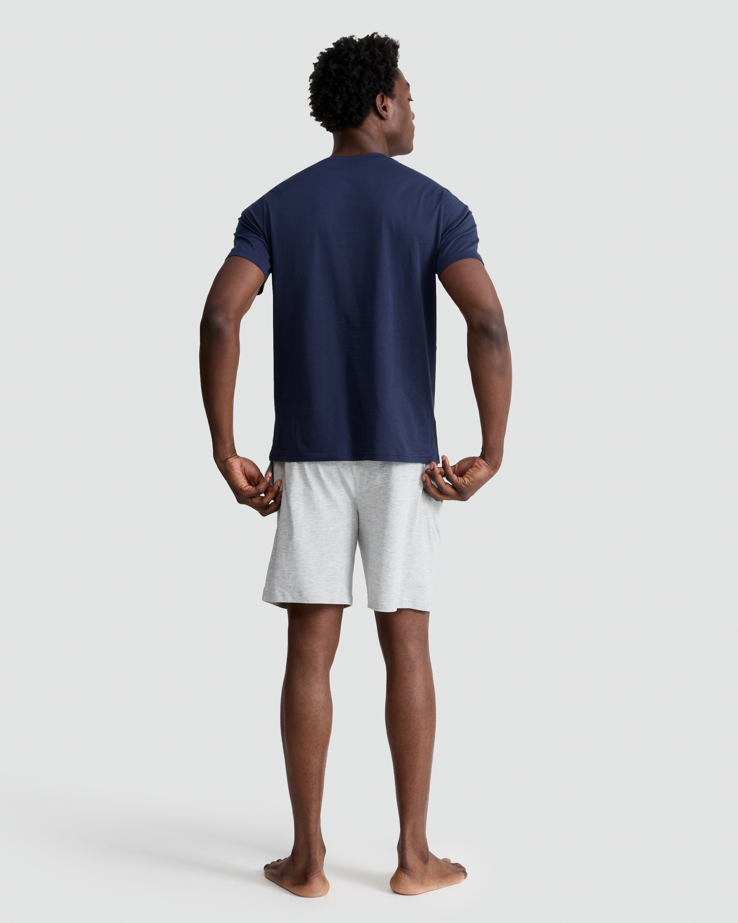 F&F Cotton Rich Short Pyjama Set in Navy thumbnail 2