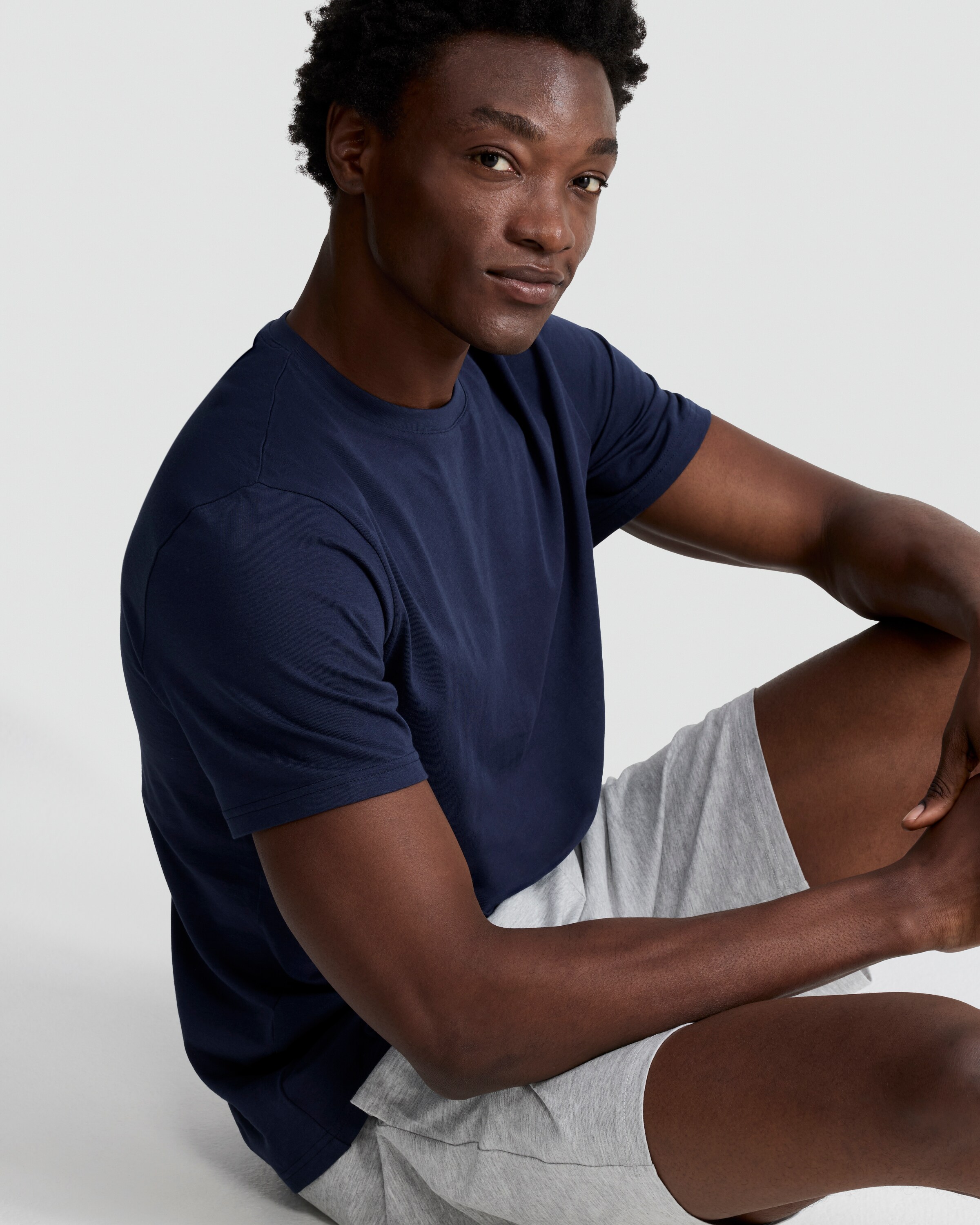 F&F Cotton Rich Short Pyjama Set in Navy thumbnail 3