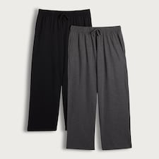 F&F 2-Pack Cotton Rich Drawstring Pyjama Bottoms in Multi