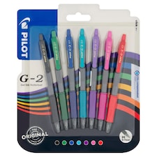 Pilot G-2 Rainbow Colour Gel Pens 7pk