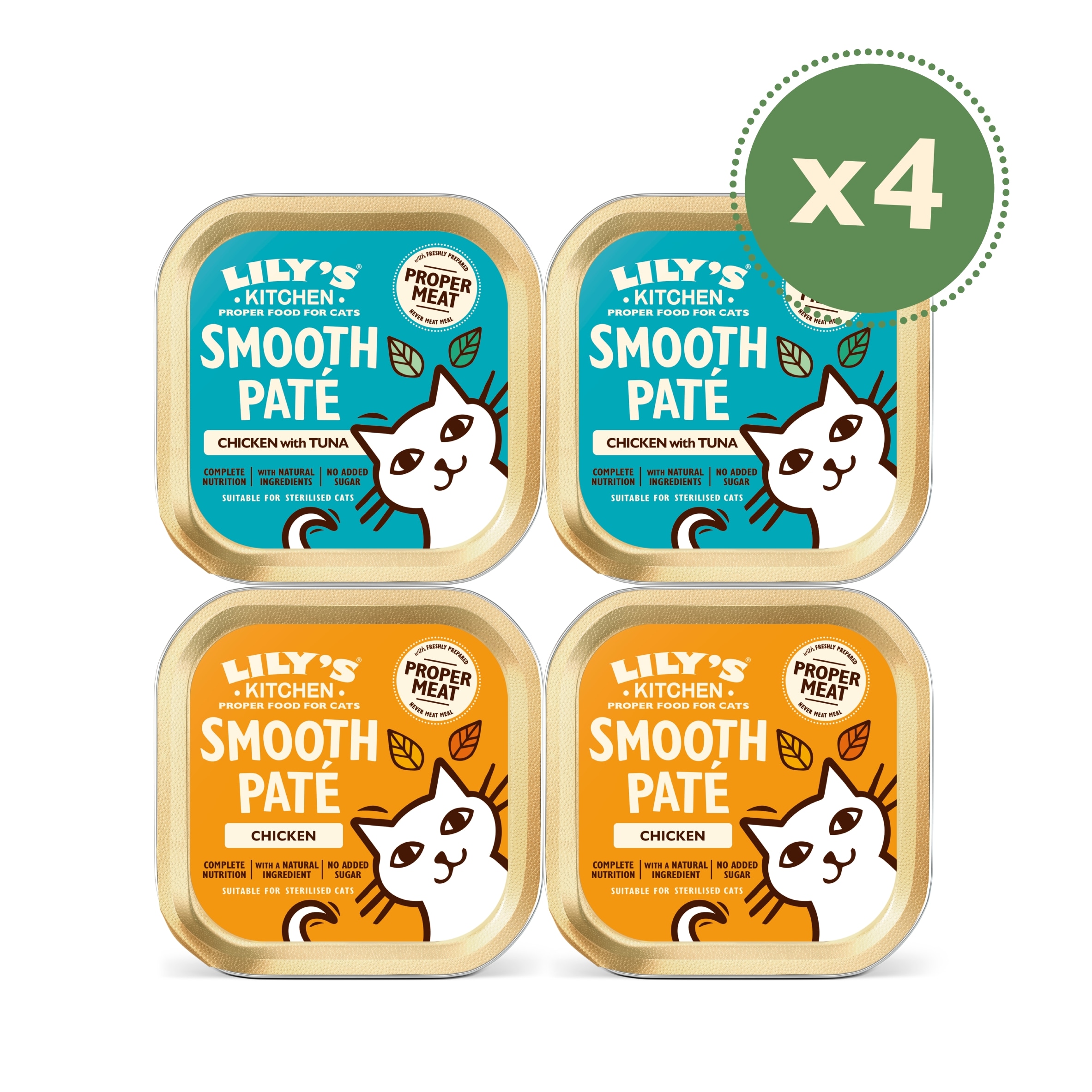 Lily’s Kitchen Smooth Paté Multipack Complete Adult Cat Food 4x85g thumbnail 2