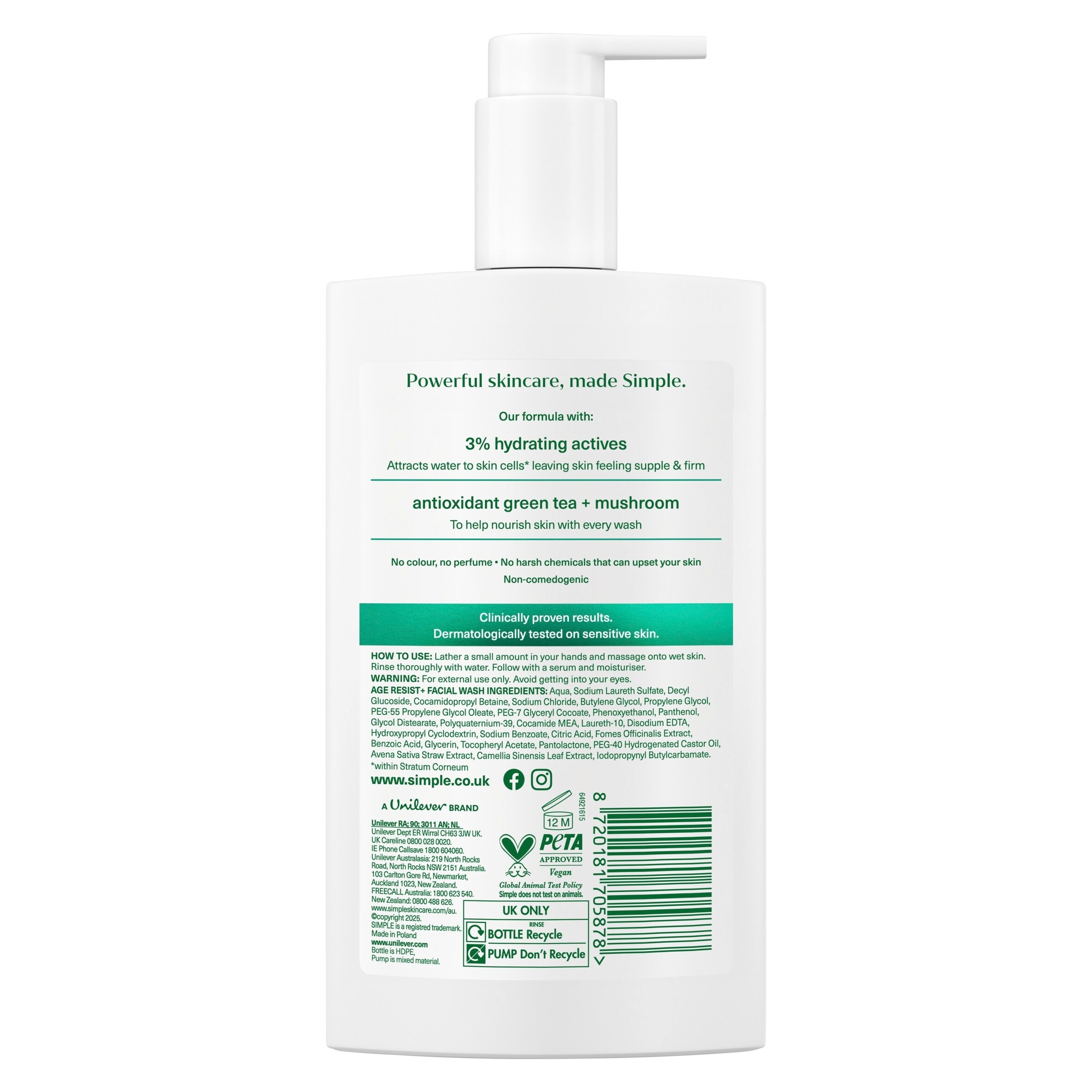 Simple Age Resist+ Cleanser 240ml thumbnail 2