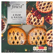 Tesco Finest 4 Rum & Raisin Lattice Mince Pies