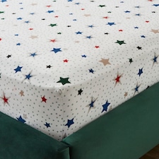 Silentnight Brushed Printed Stars Fitted Sheet Double