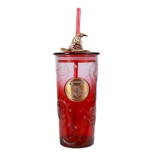 Harry Potter Glass Cup With Straw Christmas Gift