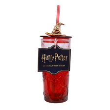 Harry Potter Glass Cup With Straw Christmas Gift thumbnail 3