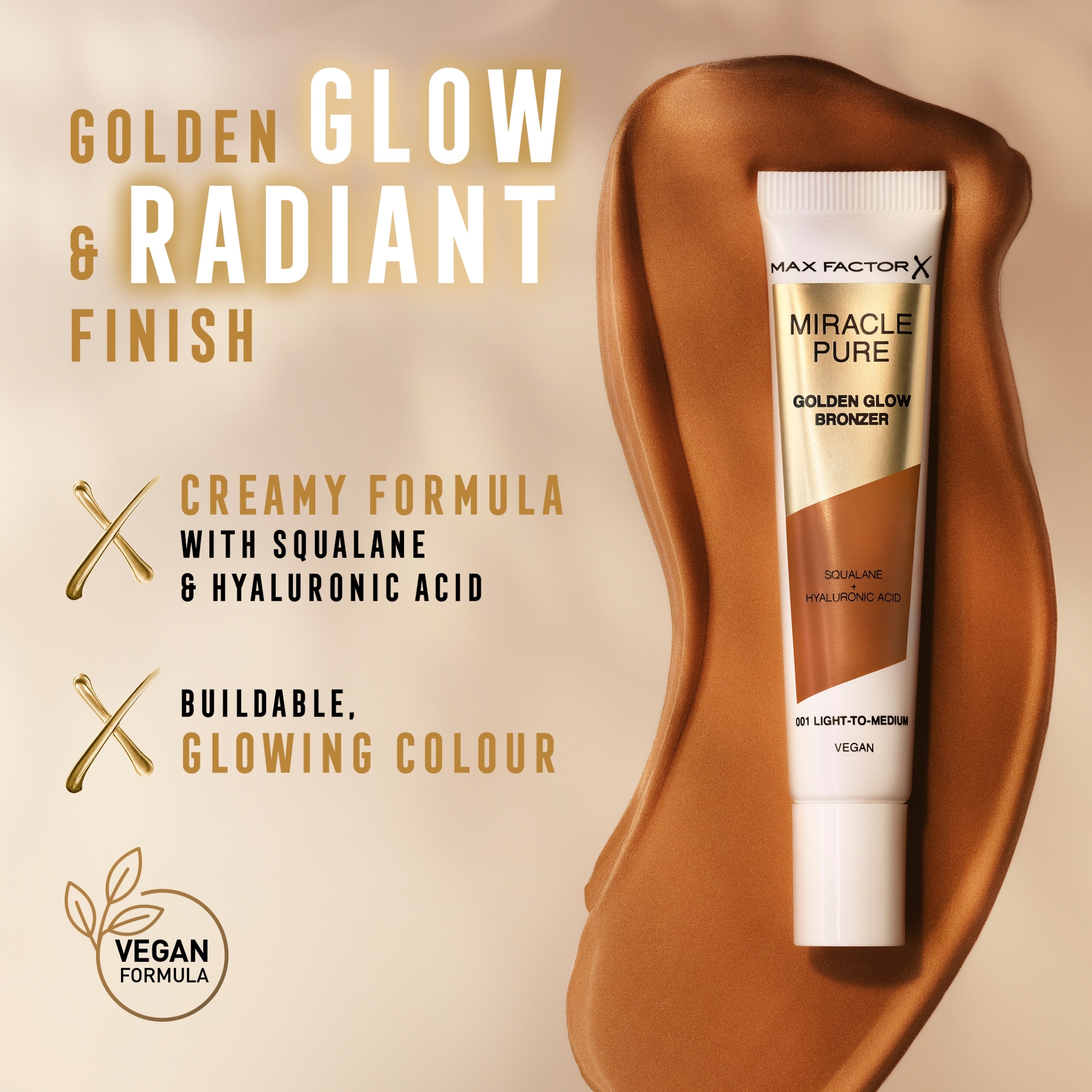 Max Factor Miracle Pure Golden Glow Bronzer Light To Medium 001 15ml thumbnail 3