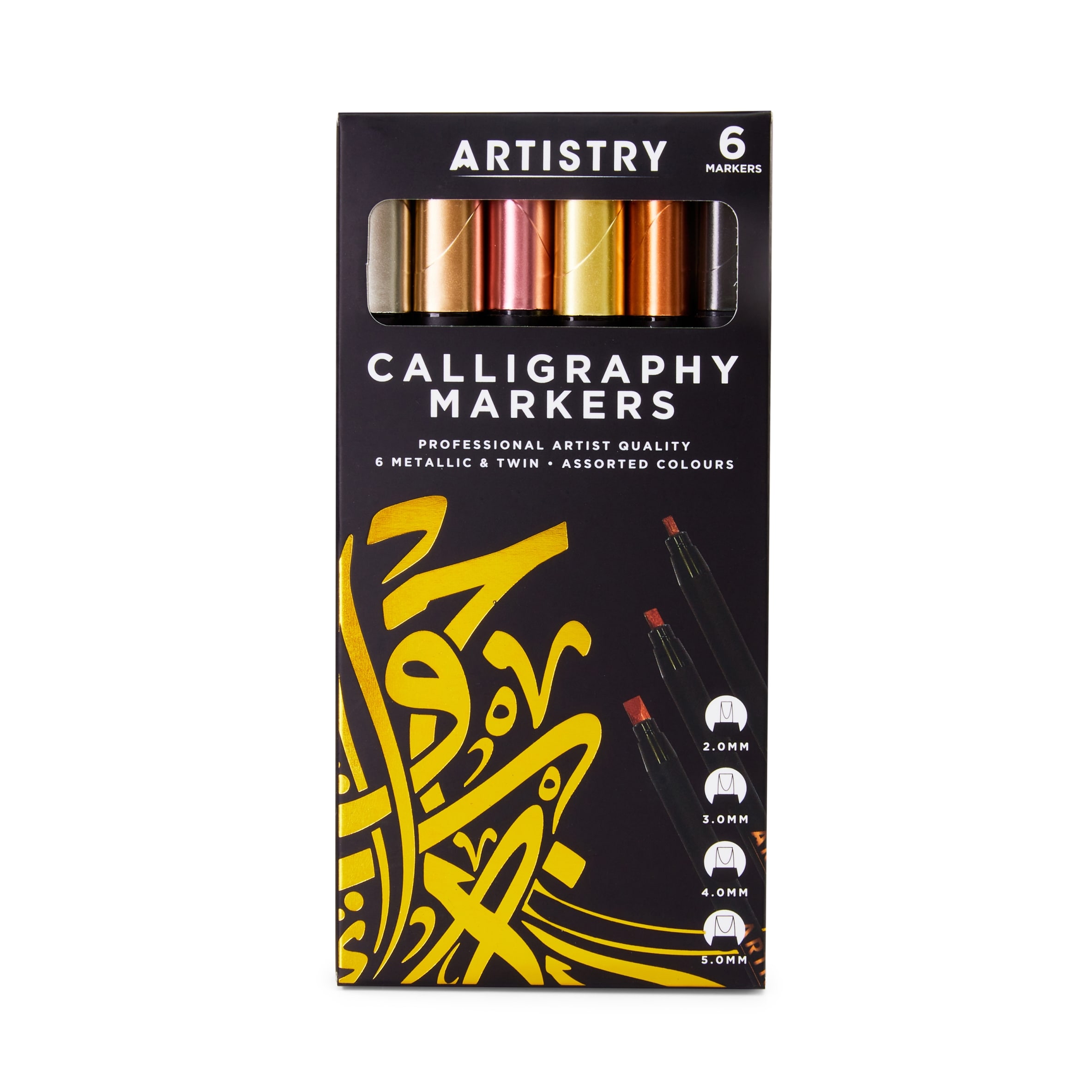 Artistry 6pk Metallic Calligraphy Markers thumbnail 2