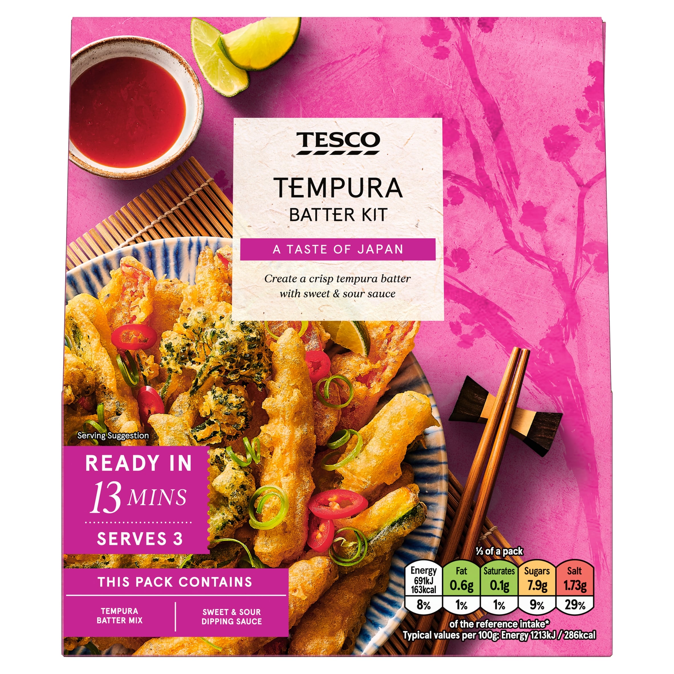 Tesco Tempura Vegetable Kit with Sweet & Sour Dipping Sauce 170g