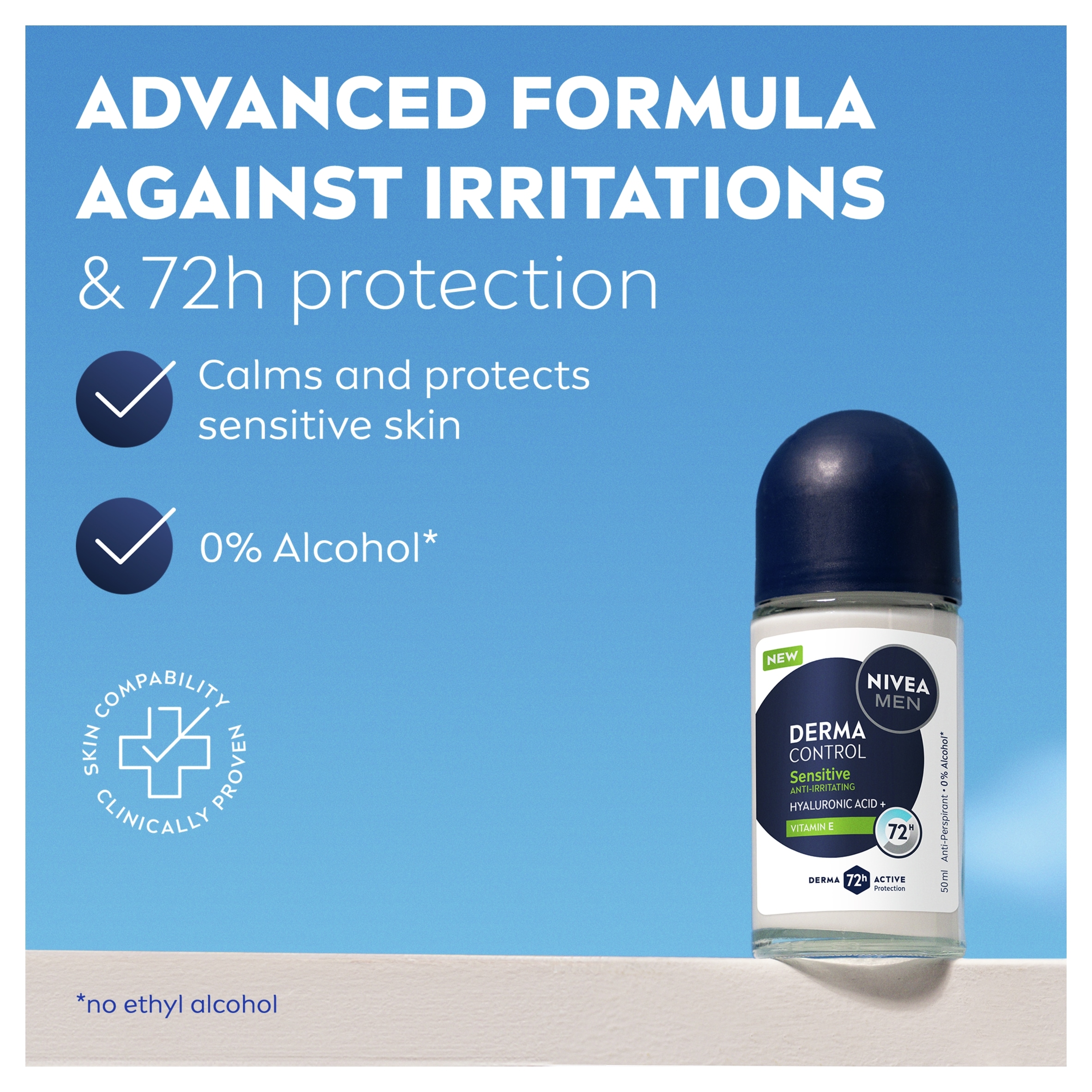 NIVEA MEN Derma Control Sensitive 72h Anti-Perspirant Deodorant Roll On 50ml thumbnail 5