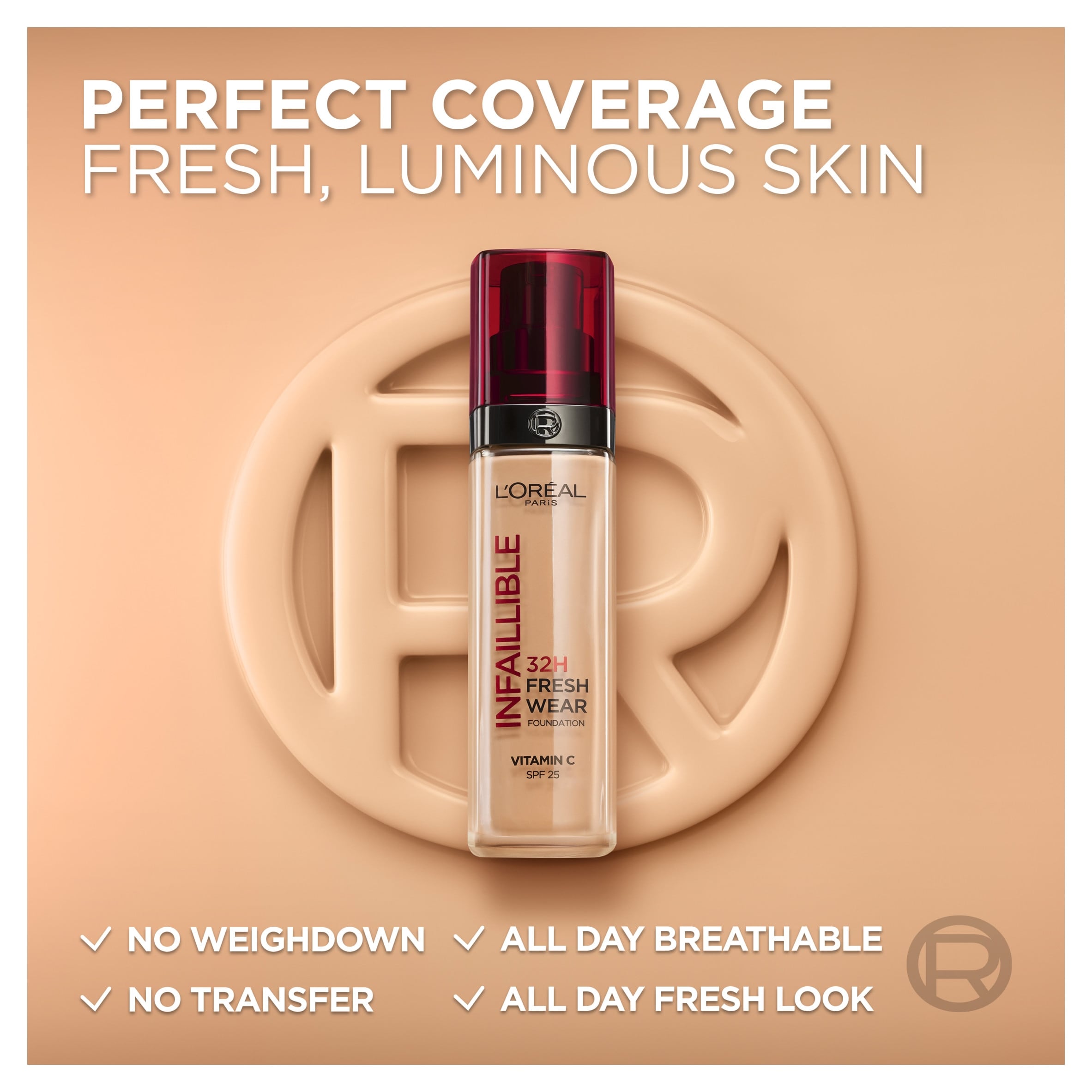 L'Oréal Paris Infaillible 32H Fresh Wear Foundation, Shade 20, 30ml  thumbnail 3